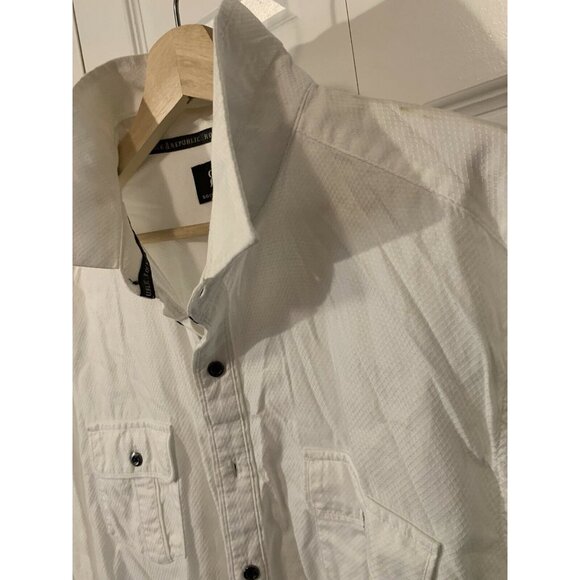 Rock & Republic Men's Sz XXL Casual Button‎ Front Shirt White - Picture 1 of 7